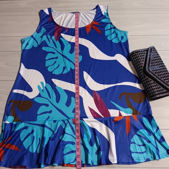 Women Fashion Graphic Printed Plus Size Ruffled Dress - Picture 6 of 16